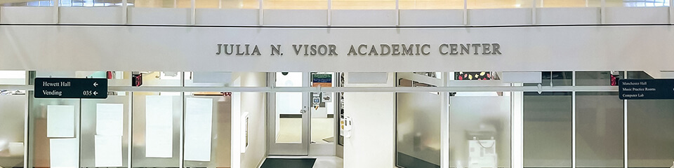 Entrance to 'Julia N. Visor Academic Center'.