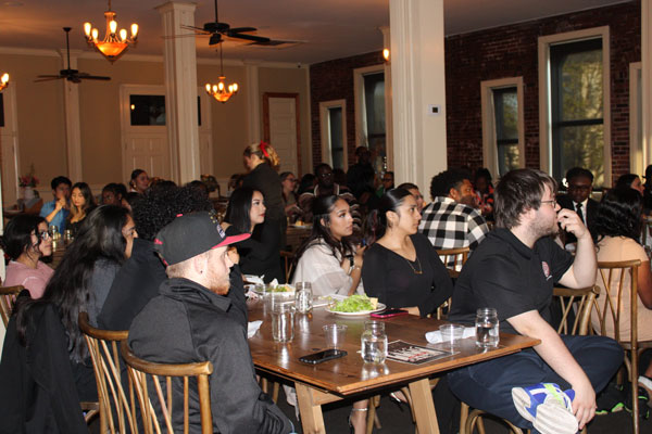 TRIO students attend a banquet.